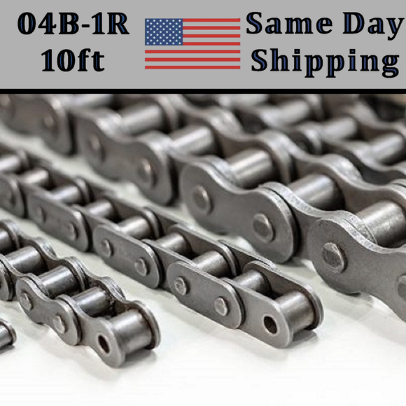 04B-1R Roller Chain METRIC 3.05 Meters / 10 FT With Free Connecting Link