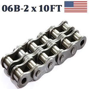 06B-2 Double Strand Roller Chain 3.05 Meters / 10 FT With Free Connecting Link