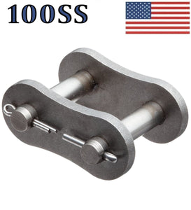 #100 SS Stainless Steel Roller Chain Connecting / Master Links (Quantity of 2)