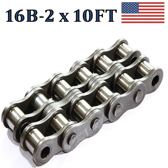 16B-2 Double Strand Roller Chain 3.05 Meters / 10 FT With Free Connecting Link