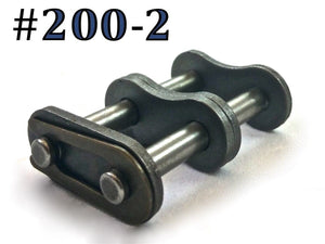 #200-2 DOUBLE ROLLER DUPLEX CHAIN MASTER CONNECTING LINK *PACK OF 2*