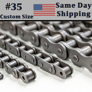 #35 Roller Chain CUSTOM CUT 1ft 2ft 3ft 4ft 5ft 6ft 7ft 8ft 9ft 10ft 3/8" Pitch
