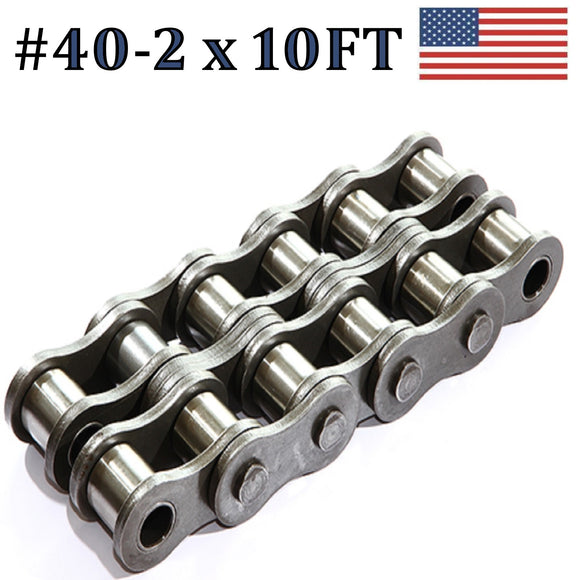 40R-2 DOUBLE STRAND ROLLER CHAIN 10FT
