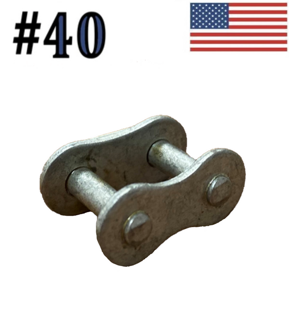 #40 Dacromet Plated Roller Chain Connecting / Master Links (Quantity of 10)