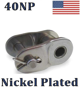 #40NP Nickel Plated Offset Link (QTY 10) for #40NP roller chain 1/2" Pitch