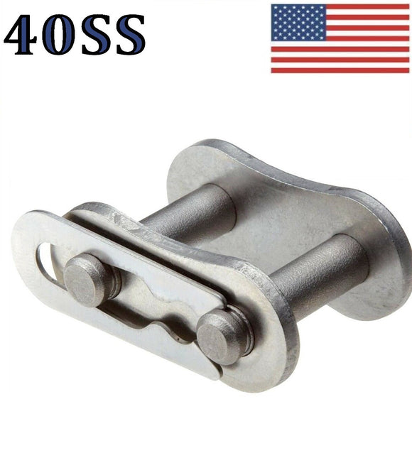 #40 SS Stainless Steel Roller Chain Connecting / Master Links (Quantity of 10)