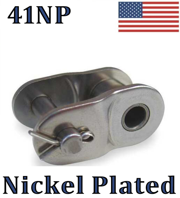 #41NP Nickel Plated Roller Chain Offset Link (QTY 4) 1/2