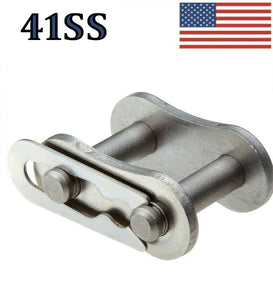 #41 SS Stainless Steel Roller Chain Connecting / Master Links (Quantity of 10)