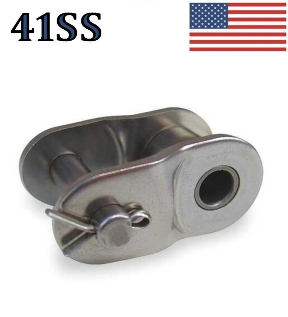 #41 SS Stainless Steel Roller Chain Offset Link (Pack of 4) 1/2