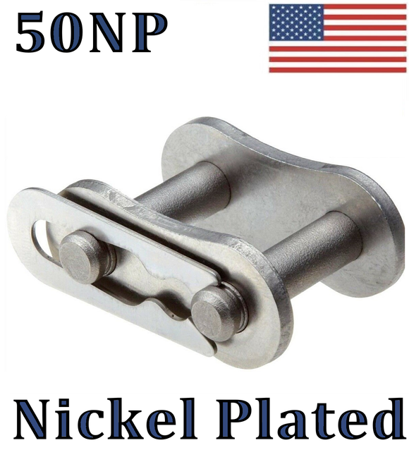 #50NP Nickel Plated Connecting / Master Link (10 pack) For #50NP Roller Chain