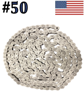 #50 x 10ft Dacromet Plated Corrosion Resistant Roller Chain With Connection Link