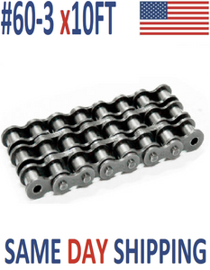 #60-3 Roller Chain 10 FT + With Connecting Link - Same Day Shipping