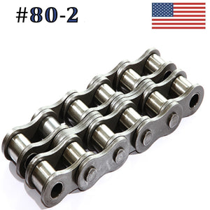 80R-2 DOUBLE STRAND ROLLER CHAIN - 39 LINK WITH CONNECTING MASTER LINK 1" PITCH