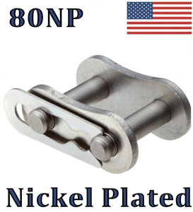 #80NP Nickel Plated Connecting / Master Link ( QTY 2) For #80NP Roller Chain