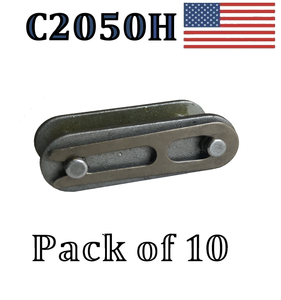 C2050H CONNECTING LINK (10 PACK) #C2050 CONVEYOR ROLLER CHAIN 1 1/4" PITCH MASTER
